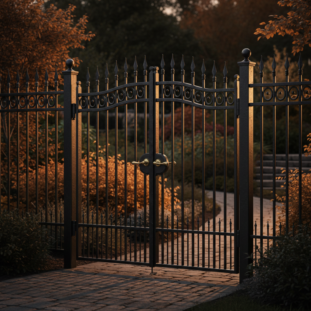 Iron railings, fences and gates