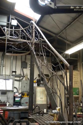 Iron railing and gate combination installation