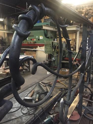 Custom metal railing with unique pattern