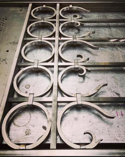 Custom metal fabrication with welding detail