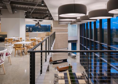 Glass railing for commercial office building