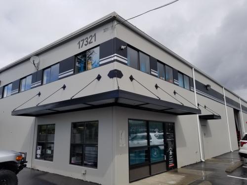 Glass railing for second-floor mezzanine